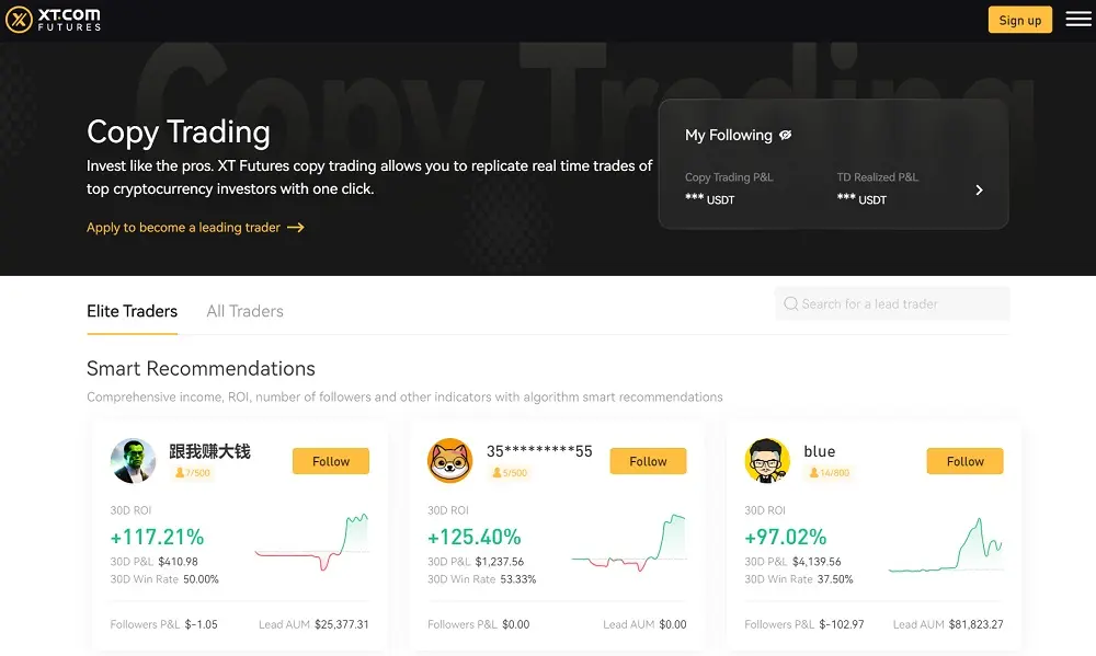 آموزش کپی تریدینگ در صرافی ارزدیجیتال XT