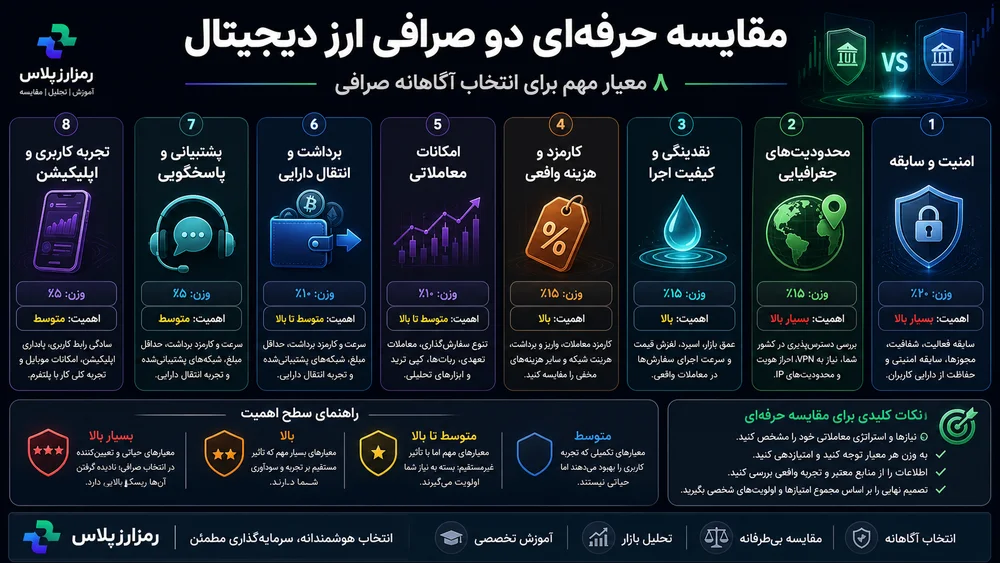 مقایسه جامع دو صرافی ارزدیجیتال