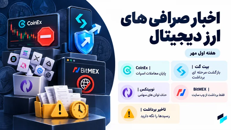اخبار صرافی های ارزدیجیتال شامل CoinEx، بیت گت، نوبیتکس و هشدار برداشت